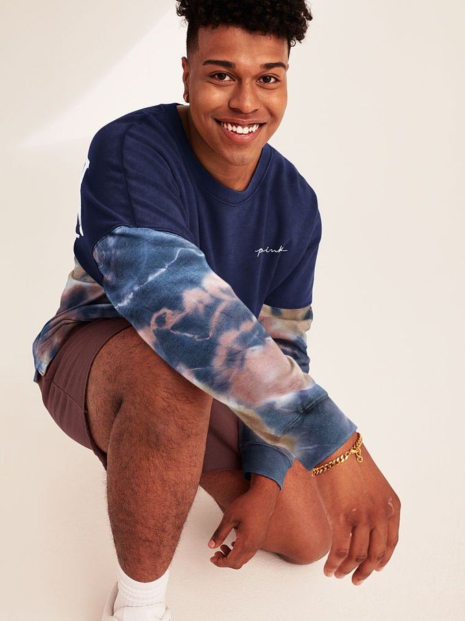 Blue Unisex Varsity Crew Sweatshirt (P65464) | £15