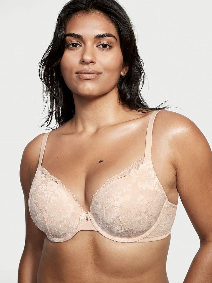 Champagne Nude Lace Full Cup Push Up Bra (P66268) | £14