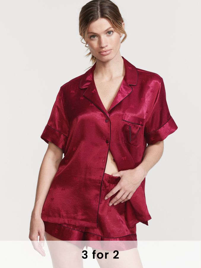 Campari Red Satin Short Pyjamas (P69395) | £29