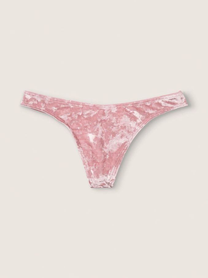 Damsel Pink Velvet Thong (P69436) | £4