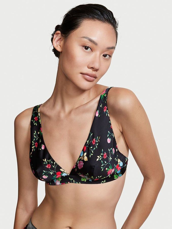 BLACK ROSE VINE Washable Silk Plunge Bra (P73106) | £24
