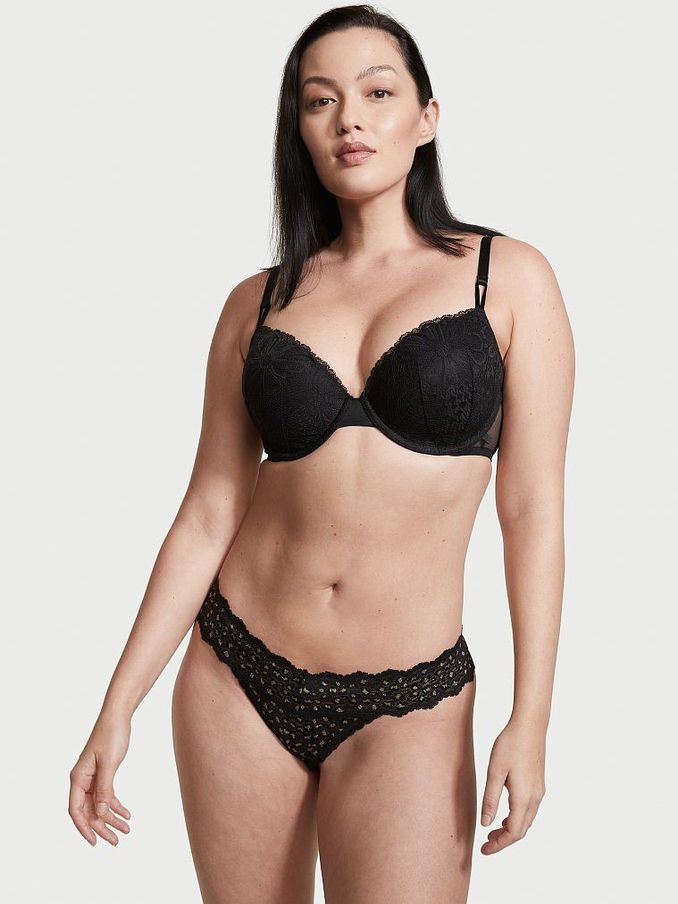 Black Lace Thong Panty (P73133) | £3
