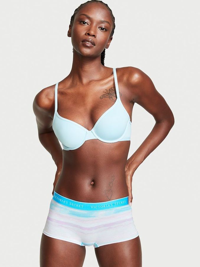 Tie Dye Seafoam Blue Cotton Logo Short Knickers (P74595) | £4