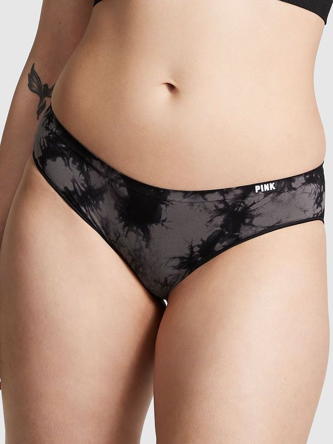 Dark Charcoal Tie Dye Grey Bikini Seamless Knickers (P74624) | £4