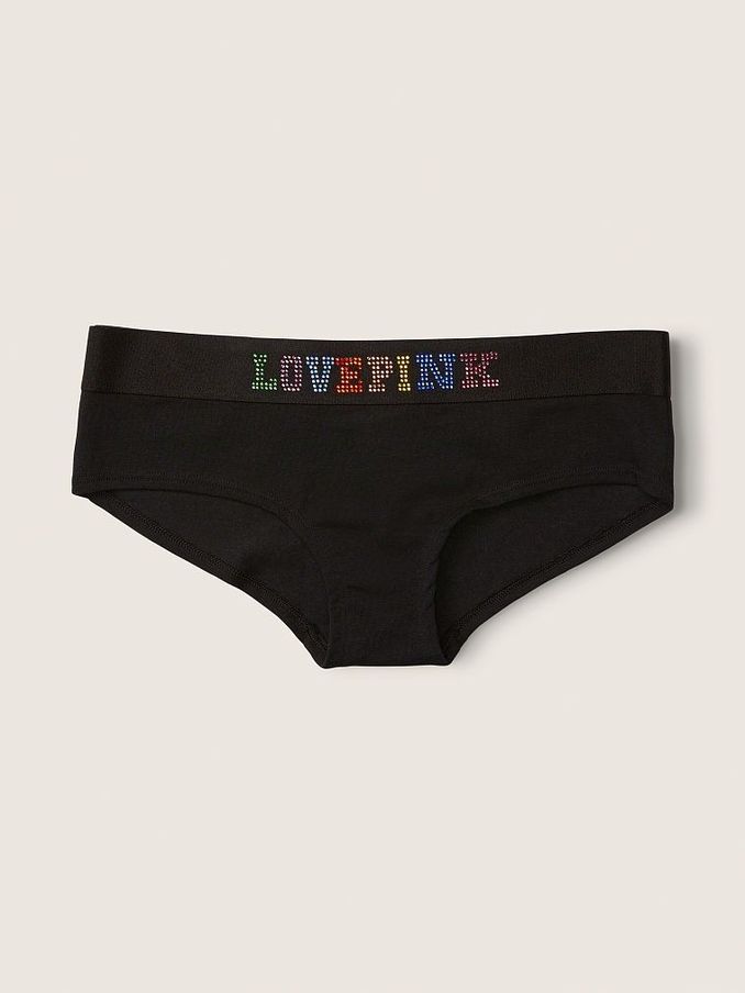 Black Cotton Logo Hipster Knicker (P74771) | £3