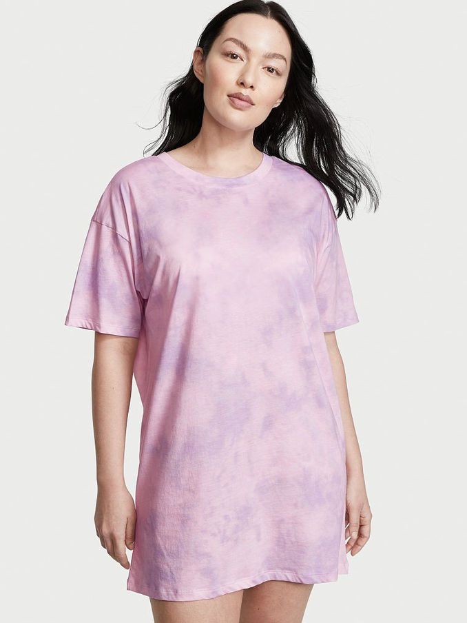 Babydoll Pink Unicorn Purple Tie Dye Cotton Sleepshirt (P75388) | £8
