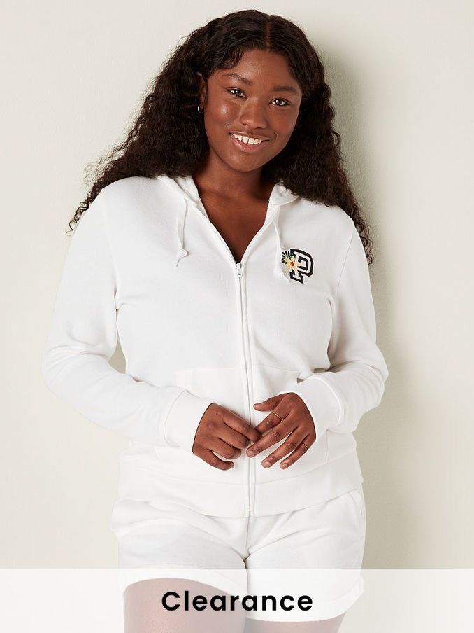 Optic White Tropical Logo Everyday Lounge Perfect FullZip (P75455) | £20