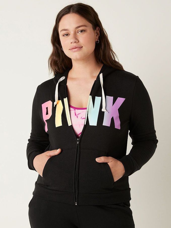 Pure Black With Gradient Classic Logo Everyday Lounge Perfect FullZip (P75456) | £18