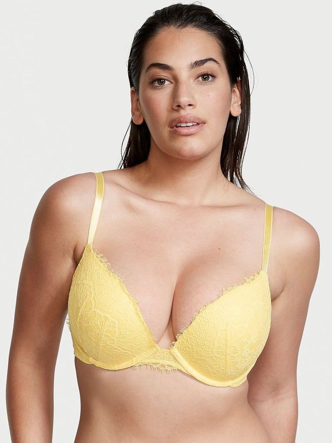 Lemon Yellow Lace Push Up Bra (P75563) | £15