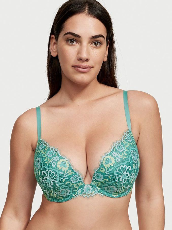 Runaway Teal Blue Lace Push Up Bra (P75567) | £20