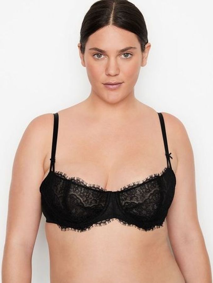 Black Lace Unlined Balcony Bra (P75572) | £15