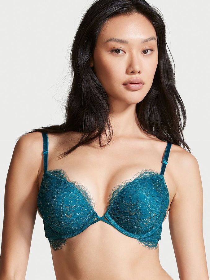 Sapphire Blue Add 2 Cups Lace Push Up Bra (P75613) | £20