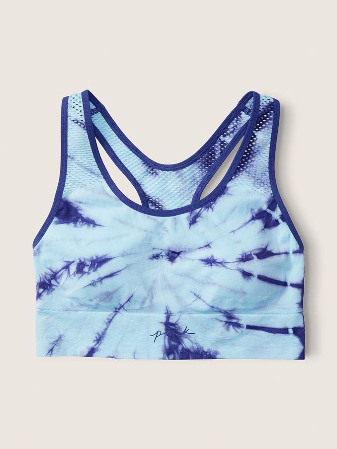 Blue Breeze Spiral Tie Dye Seamless Lightly Lined Low Impact Racerback Sports Bra (P75624) | £14