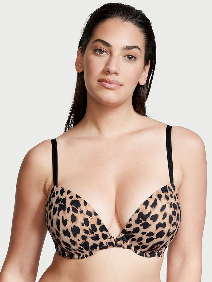 Classic Brown Leopard Smooth Plunge Push Up Bra (P75776) | £15