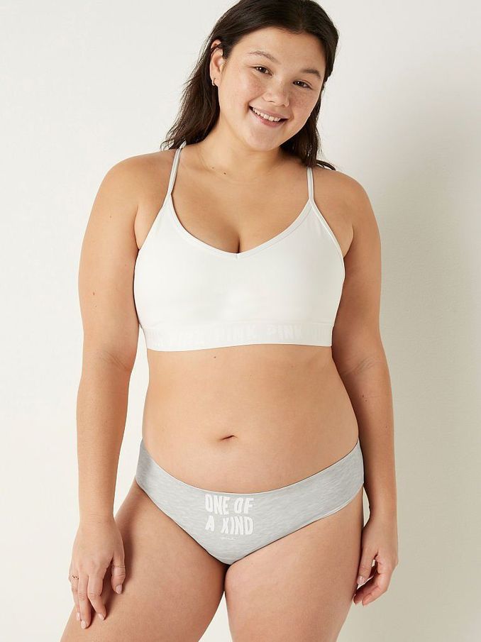 Classic Stormy Heather Grey with Graphic Period Panty Thong (P75778) | £4