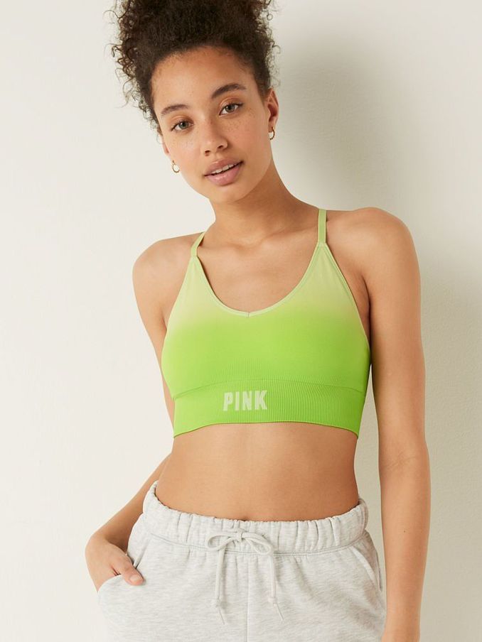 Icy Lime Green Seamless Lightly Lined Sports Bra (P75793) | £10