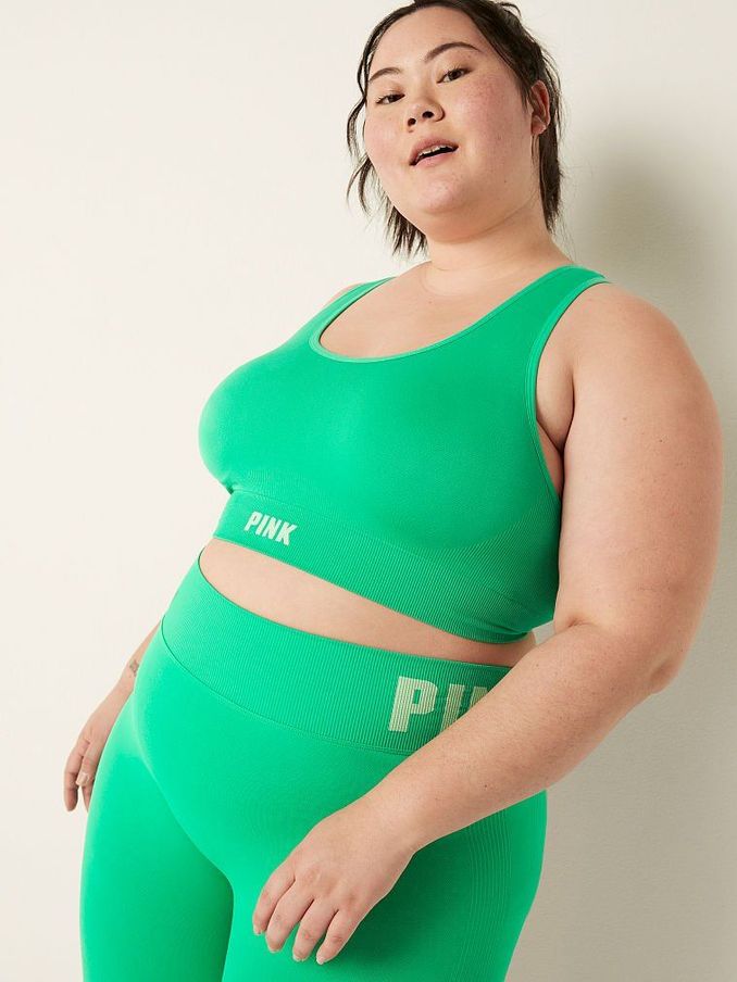 Electric Green Seamless Lightly Lined Low Impact Racerback Sports Bra (P75799) | £10