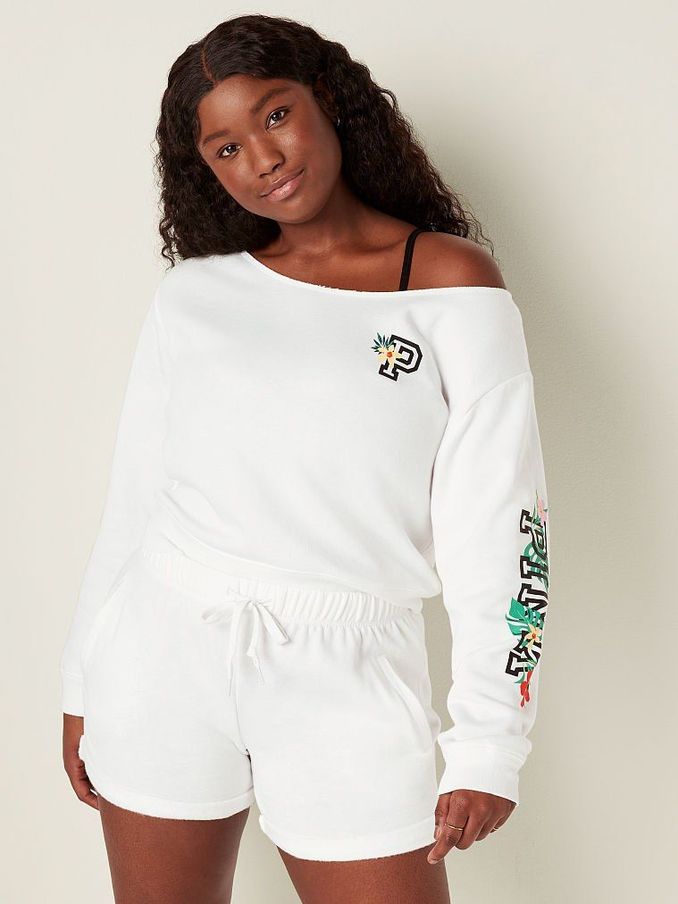 Optic White Tropical Logo Everyday Lounge Heritage Short (P76701) | £20