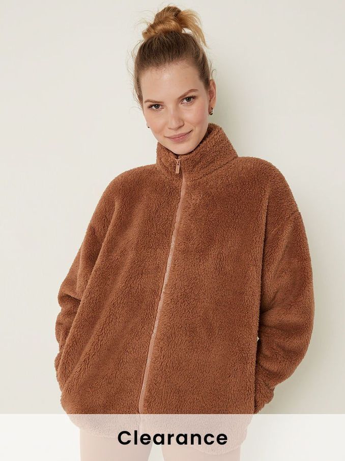 Stucco Beige Teddy Full Zip Jacket (P76955) | £20