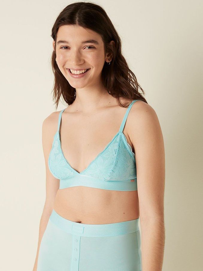 Blue Breeze Lace Unlined Triangle Bralette (P77055) | £10