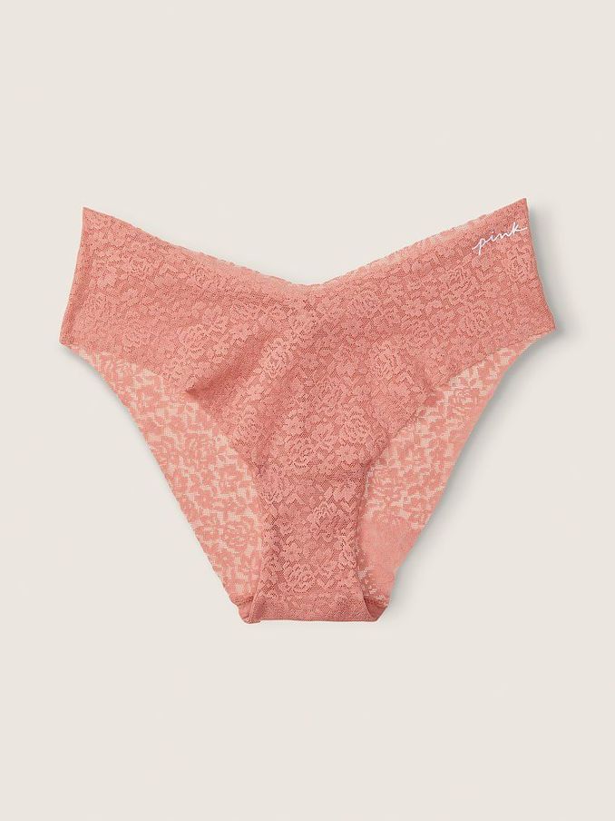 French Rose Pink No Show Lace High Leg Bikini Knickers (P77451) | £4