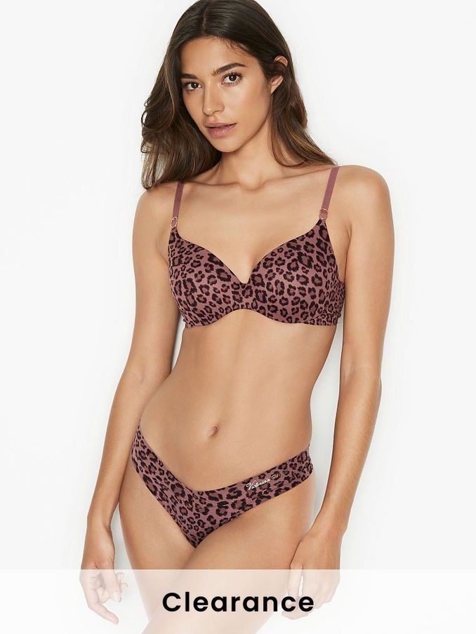 Vintage Rose Pink Leopard Smooth Lightly Lined Full Cup Bra (P78238) | £20