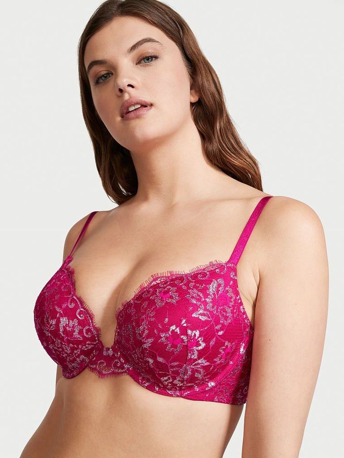 Wicked Rose Pink Lace Push Up Bra (P78970) | £14