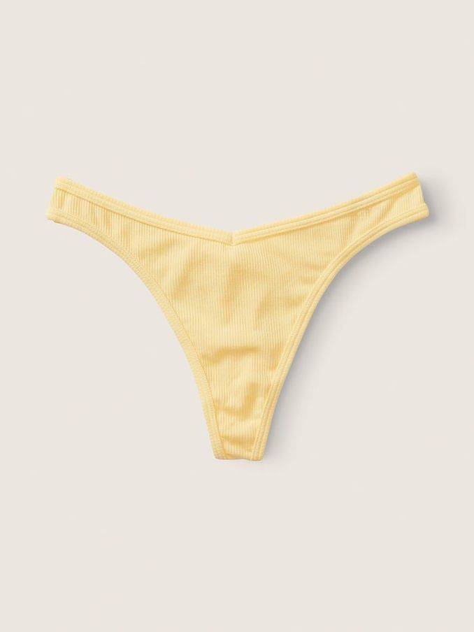 Pale Yellow Cotton Thong Knickers (P80209) | £3
