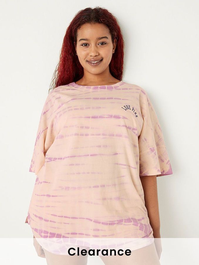 Purple Petal Tie Dye Varsity Short Sleeve Crew T-Shirt (P80268) | £10