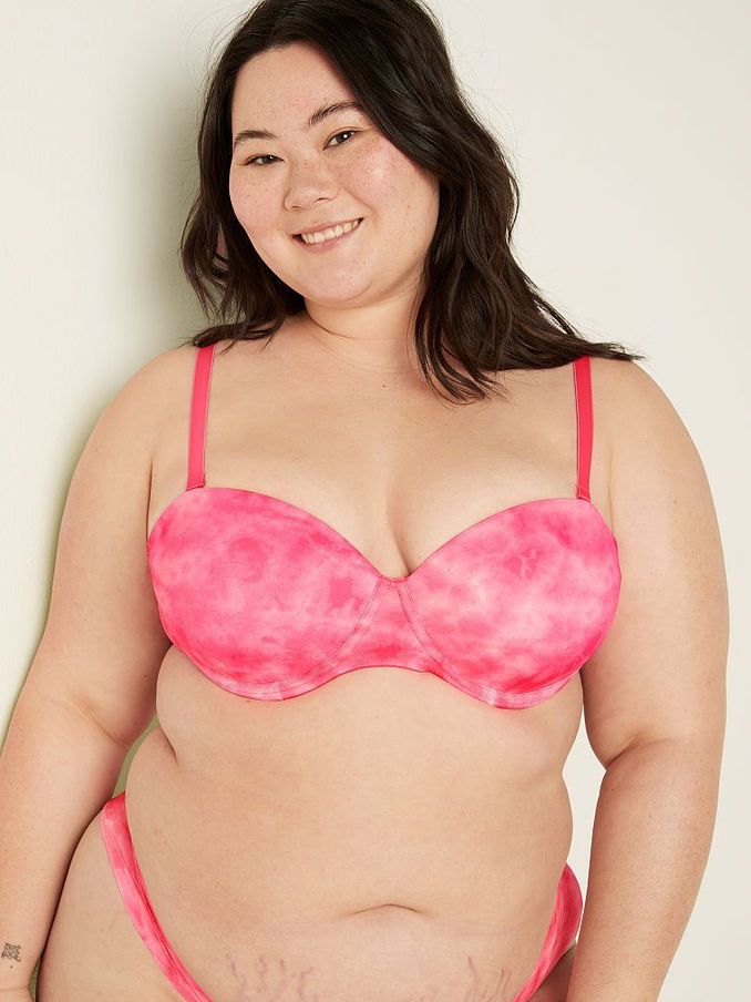 Tie Dye Daisy Pink Smooth Multiway Strapless Push Up Bra (P80319) | £10