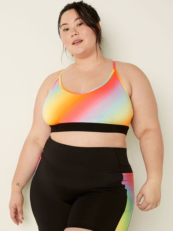 Rainbow White Lightly Lined Low Impact Sports Bra (P80321) | £10