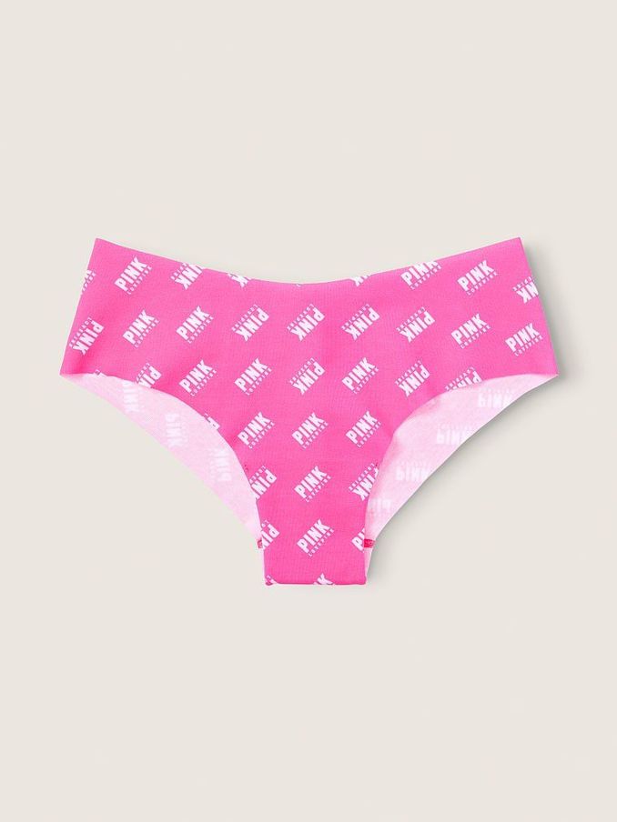 Capri Pink Logo Print No Show Cotton Cheeky Knickers (P80329) | £3