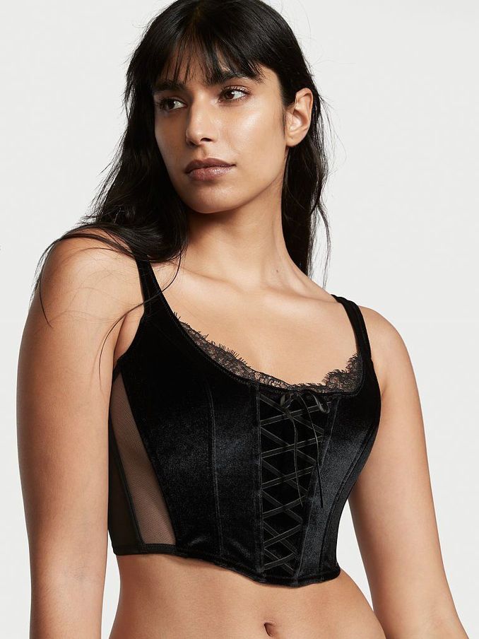 Black Lace Corset Bra Top (P80469) | £24