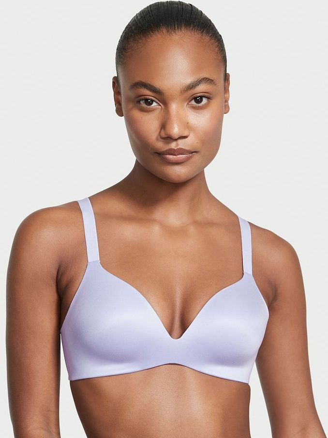 Icy Lavender Purple Smooth Lightly Lined Plunge Non Wired Bra (P81084) | £15