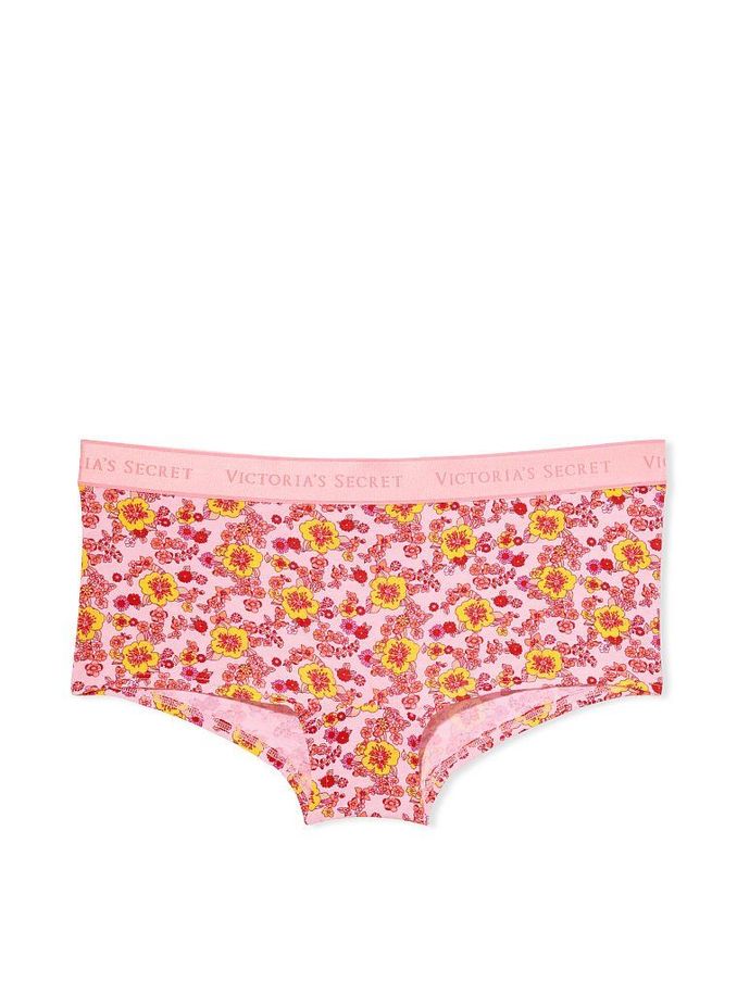 Babydoll Retro Flower Stretch Cotton Logo Waist Shortie Panty (P81086) | £4