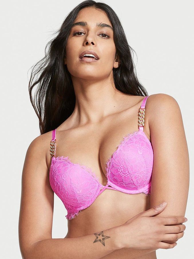 Berry Gelato Pink Add 2 Cups Lace Push Up Bra (P81102) | £20