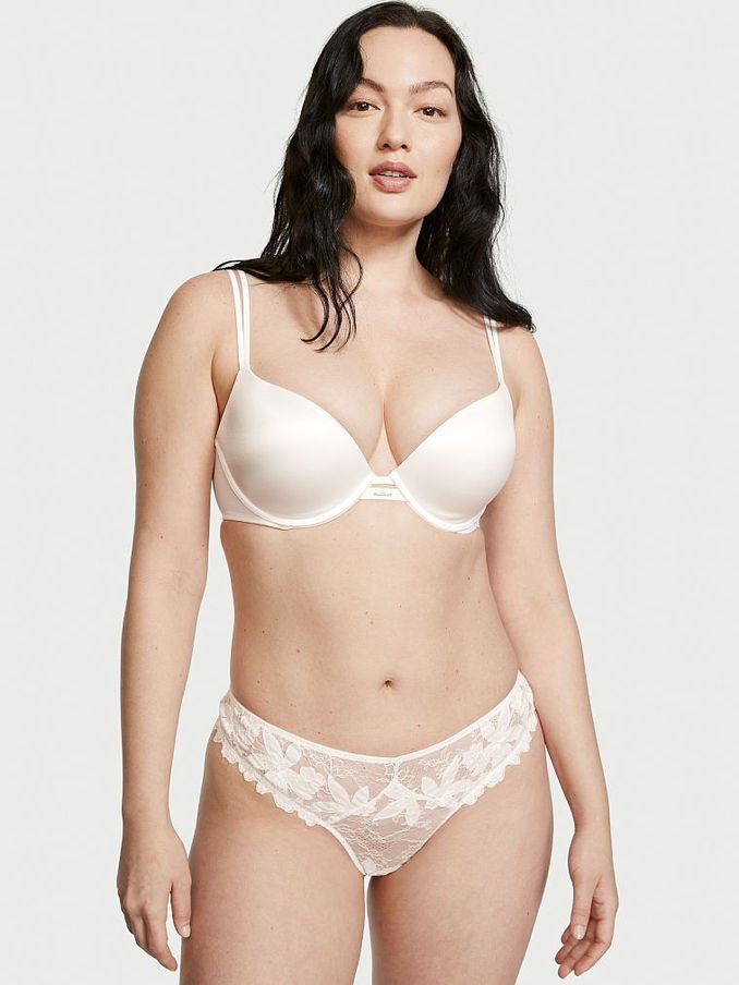 Coconut White Floral Embroidered Thong Knickers (P81121) | £5