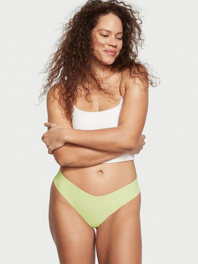 Iced Olive Green Lace No Show Thong Knickers (P81177) | £3