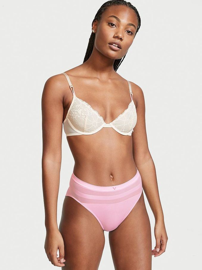 Babydoll Pink Smooth Seamless High Leg Brief Panty (P81433) | £3