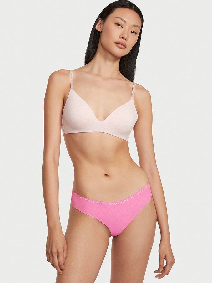 Hollywood Pink Marl Logo Waist Thong Panty (P81548) | £3