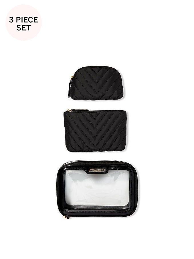 Black Travel Trio Makeup Bag (P85109) | £35