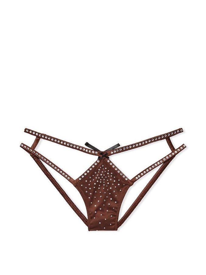 Espresso Strappy Satin Shine Cheekini Knickers (P85121) | £5