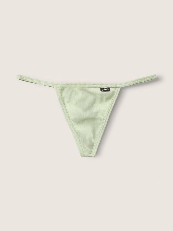 Celadon Green Cotton Vstring Knickers (P85139) | £3