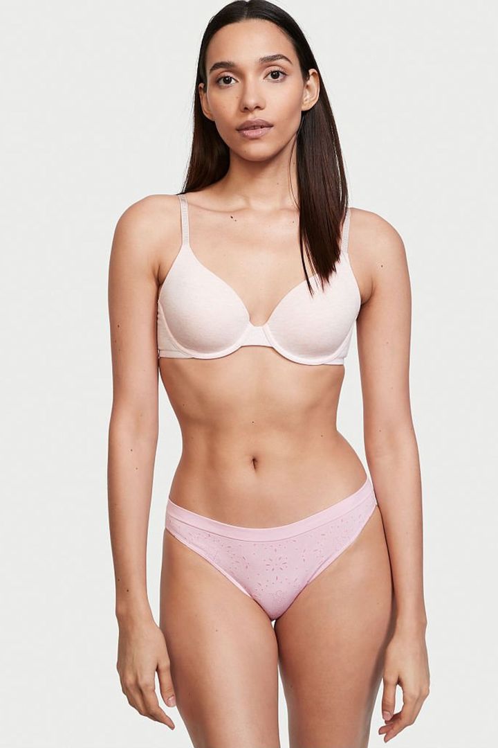 Pink Pointelle Seamless Bikini Knickers (P85457) | £3