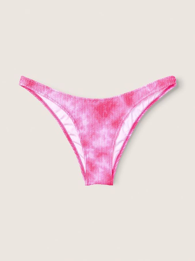 Capri Pink Tie Dye Crinkle Brazilian Bikini Bottom (P86044) | £5