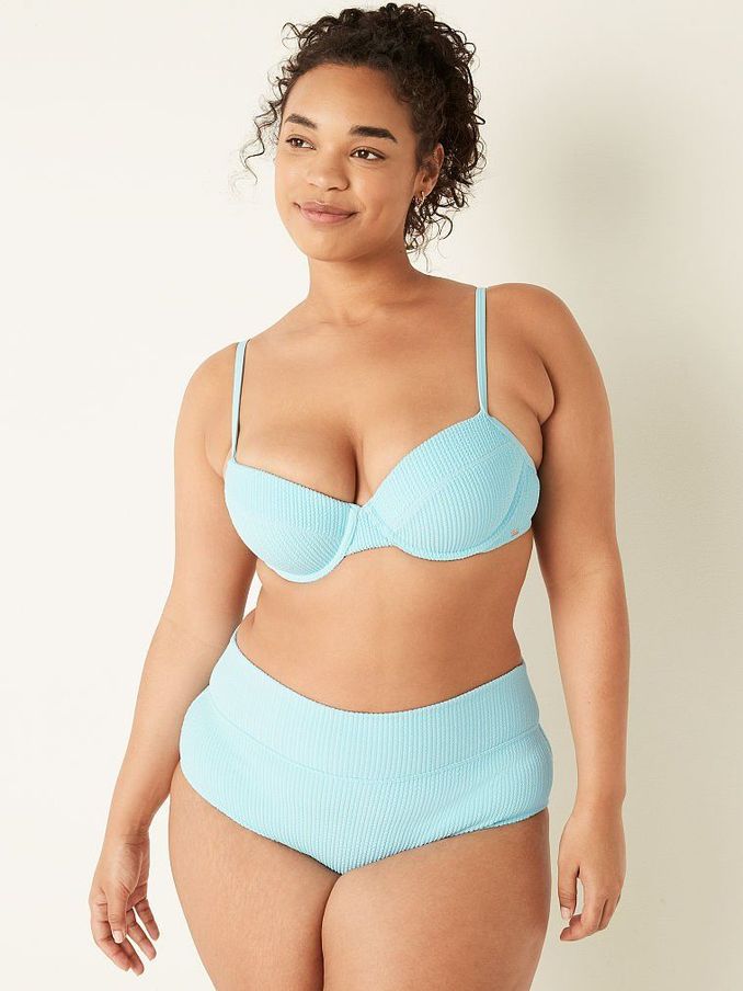 Blue Breeze Crinkle High Waist Shortie Swim Bottom (P86046) | £4