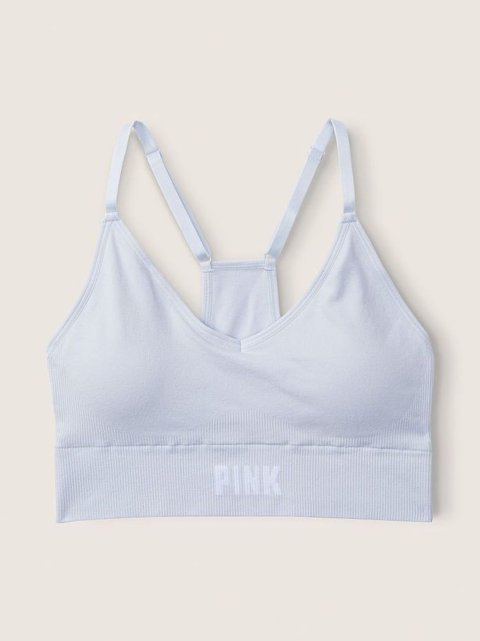 Arctic Ice Blue Seamless Lightly Lined Low Impact Sports Bra (P87407) | £14