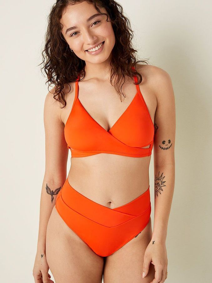 Bright Tomato Body Wrap Swim Top (P87416) | £4
