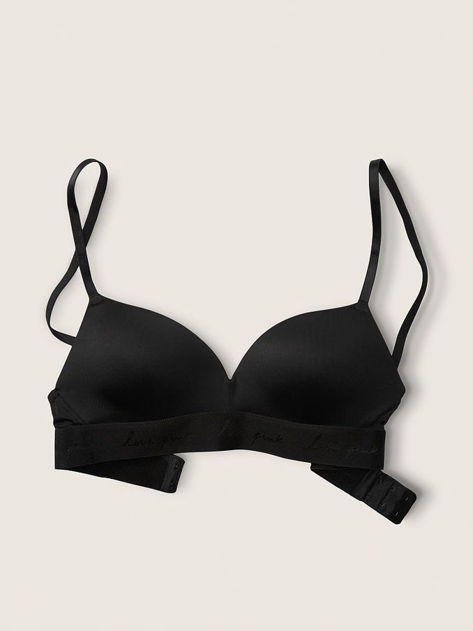 Pure Black Non Wired Push Up Smooth T-Shirt Bra (P87719) | £15