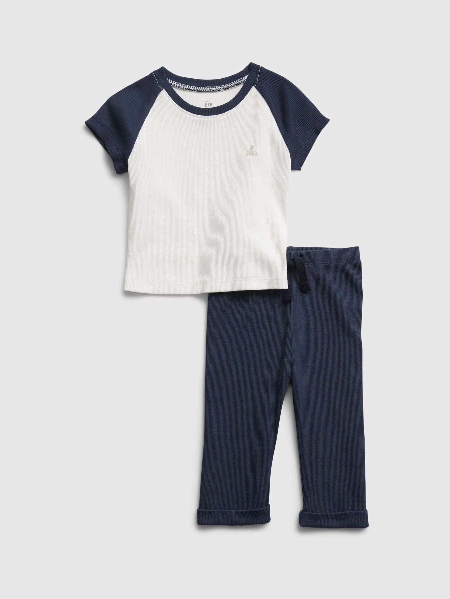Baby Ribbed Raglan Outfit Set (P89688) | £10